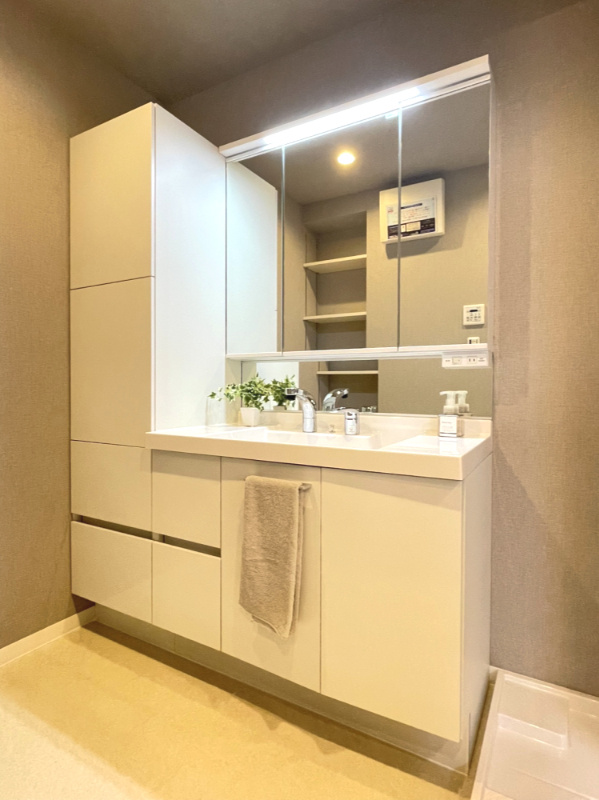 サーパス高松駅前フレシアサンポートの洗面所|洗面化粧台
サニタリーグッズをたっぷり収納できます！