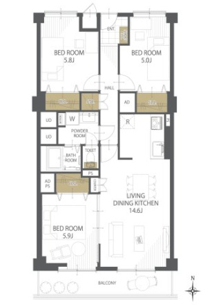 【間取り】 | 日商岩井福陵マンション☆仲介手数料無料☆