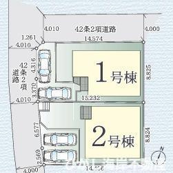 茅ヶ崎市柳島１丁目　新築戸建　全２棟の間取り|対象地は2号棟です