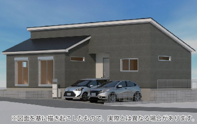 横浜市泉区下和泉3丁目　新築戸建て【仲介手数料無料】カースペース2台の外観パース