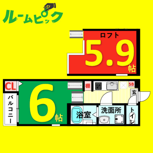 ハーモニーテラス長田町　名古屋市賃貸　仲介手数料無料の間取り