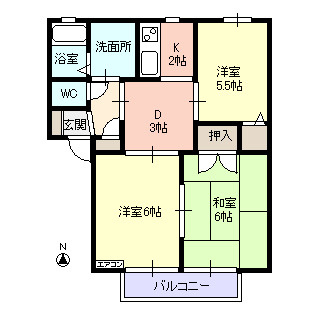 ディアスドリームB棟の間取り
