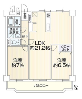 【間取り】 | 【ニューコーポ港楽A棟】✨️仲介手数料無料✨️港楽小学校・東港中学校