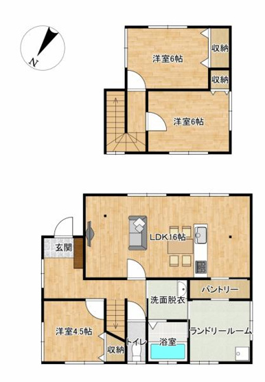 【間取り】 | 仲介手数料無料！本山小学校に通えるリフォーム済み中古住宅　山陽小野田市大字小野田 | お客様のご意見を凝縮した使いやすい間取り