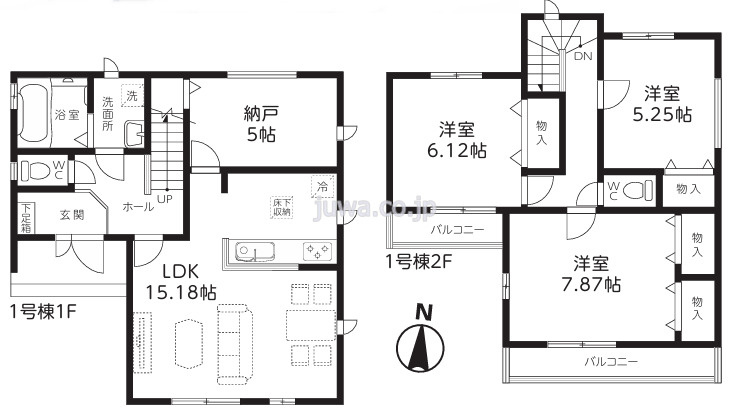新座市栄５丁目の新築一戸建の区画図