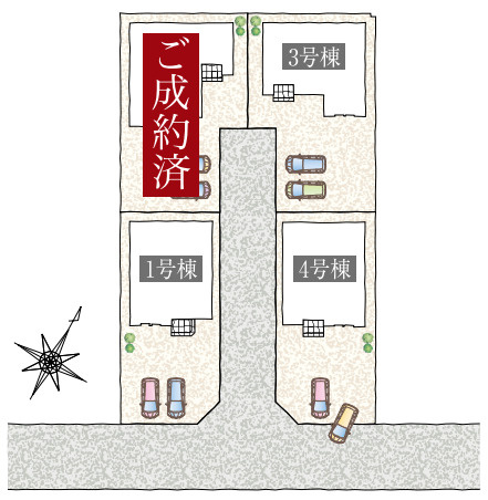 富士市富士南小　新築戸建　全4棟　4号棟　の区画図