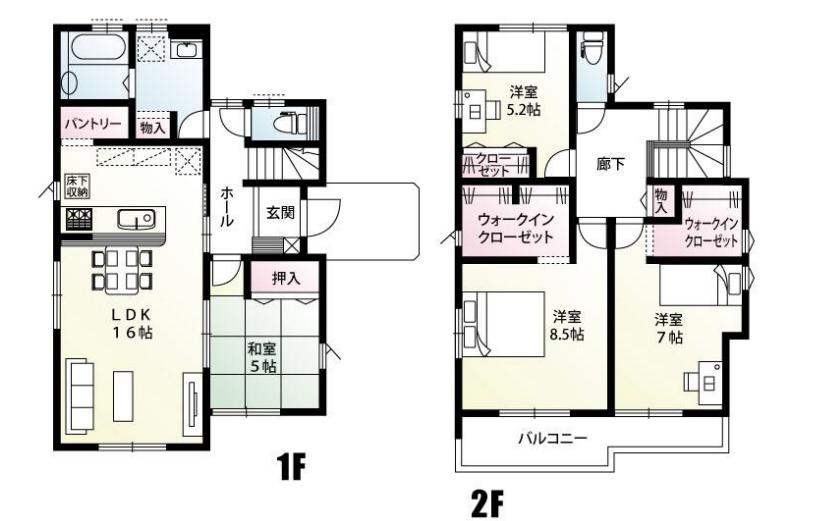 古河市大堤　新築戸建の間取り