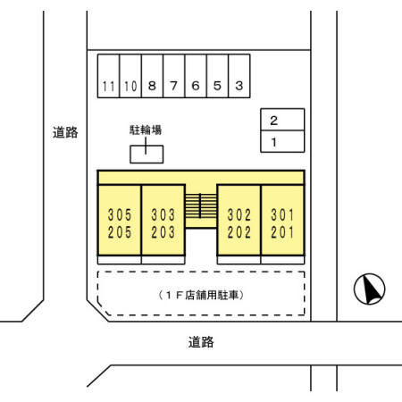 ルミナスコート安田の駐車場
