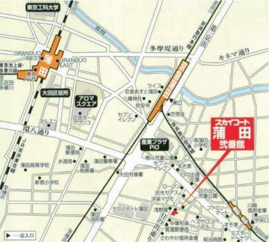 スカイコート蒲田弐番館の地図