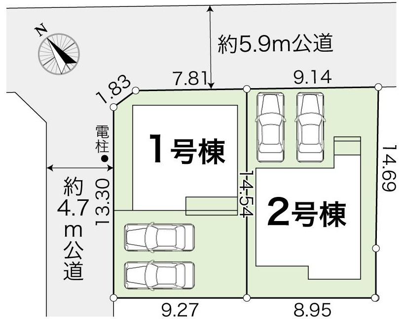 高須2丁目　新築戸建　2号棟　【内覧可能】（全2区画）の区画図|2号棟