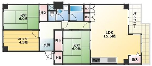 【間取り】 | エバーグリーン上本町