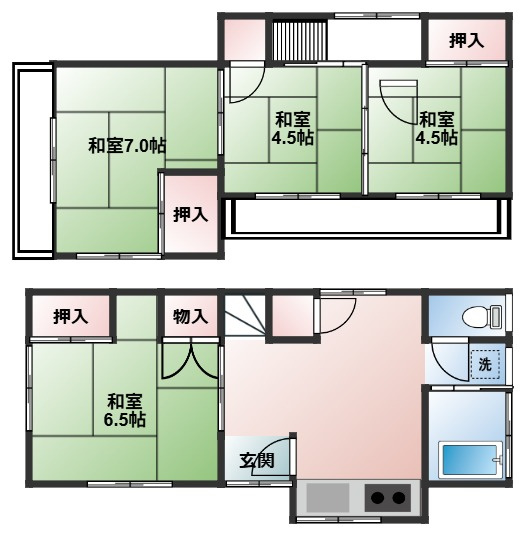 幕張町貸家の間取り