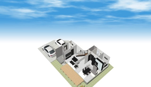 【サンスターホーム】立川市砂川町7丁目　建築条件なし売地　角地　40坪超えの参考プラン|※参考プラン建築費用：約2,000万円