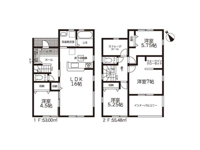 【間取り】 | 知多市つつじが丘3丁目　2号棟