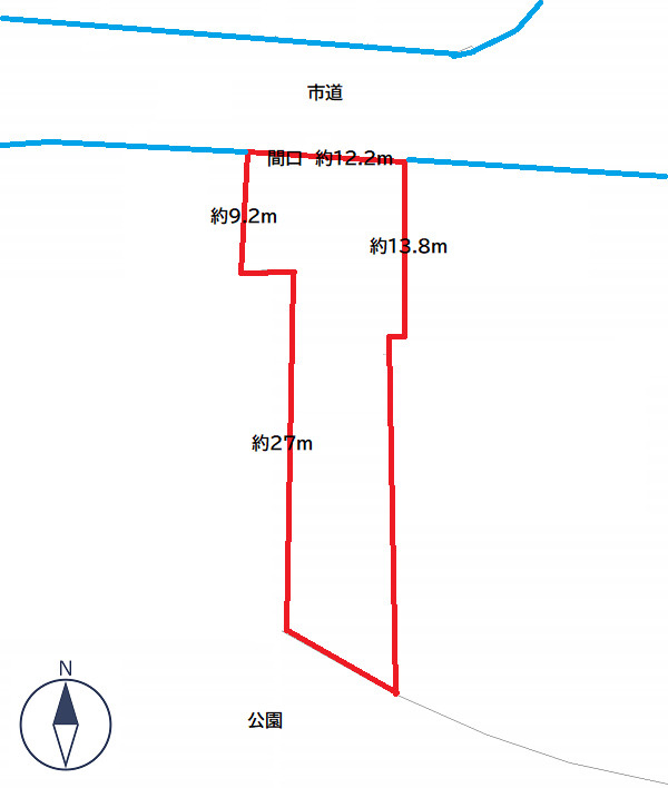 北茨城市大津町西町　113坪の土地図