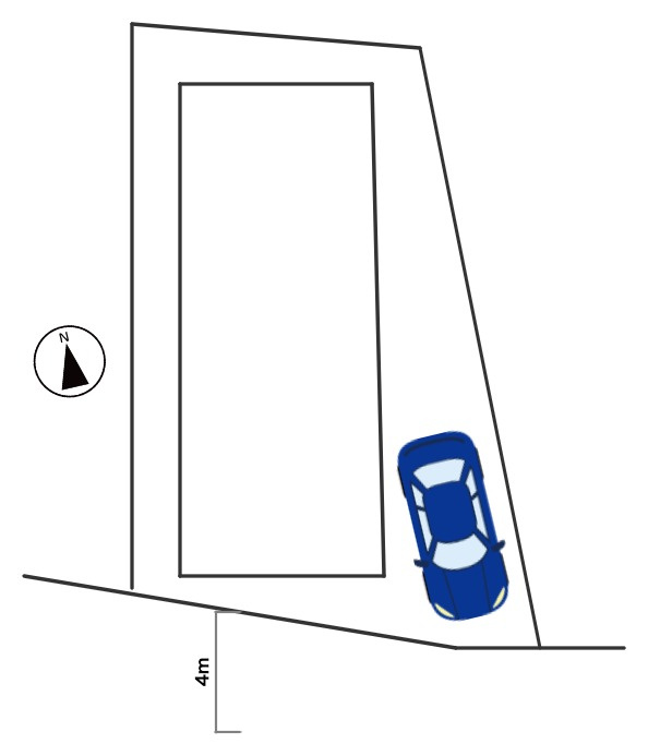 藤沢市片瀬3丁目　中古戸建の区画図|南向きで陽当たり◎駐車スペースもゆったり♪