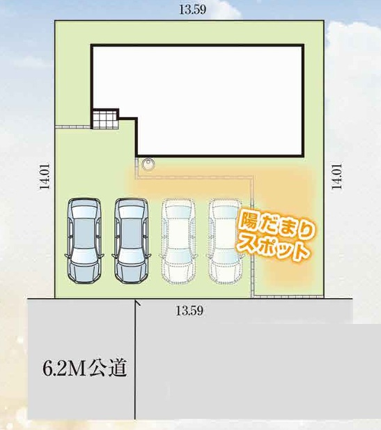 仲介手数料無料　GRAFARE　狭山市柏原１９期　全１棟の区画図