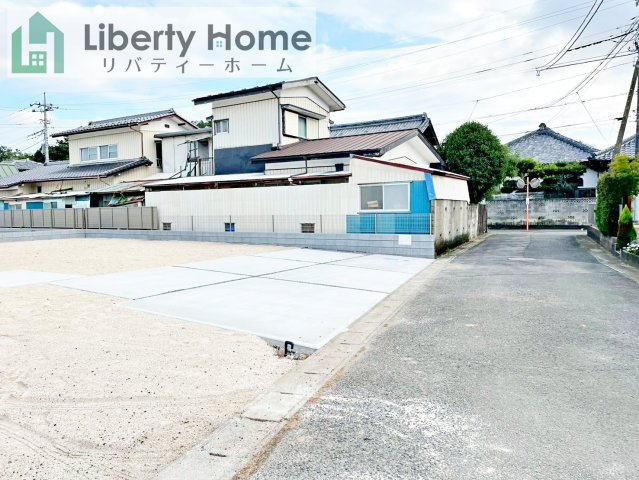 つくば市古来1期　新築戸建　1号棟の前面道路含む現地写真