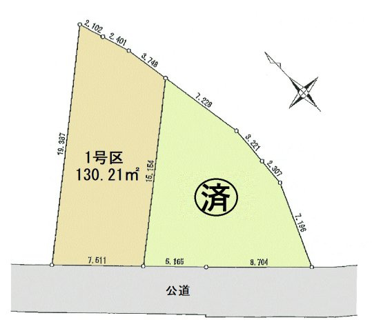 福生市福生　土地全2区画の区画図
