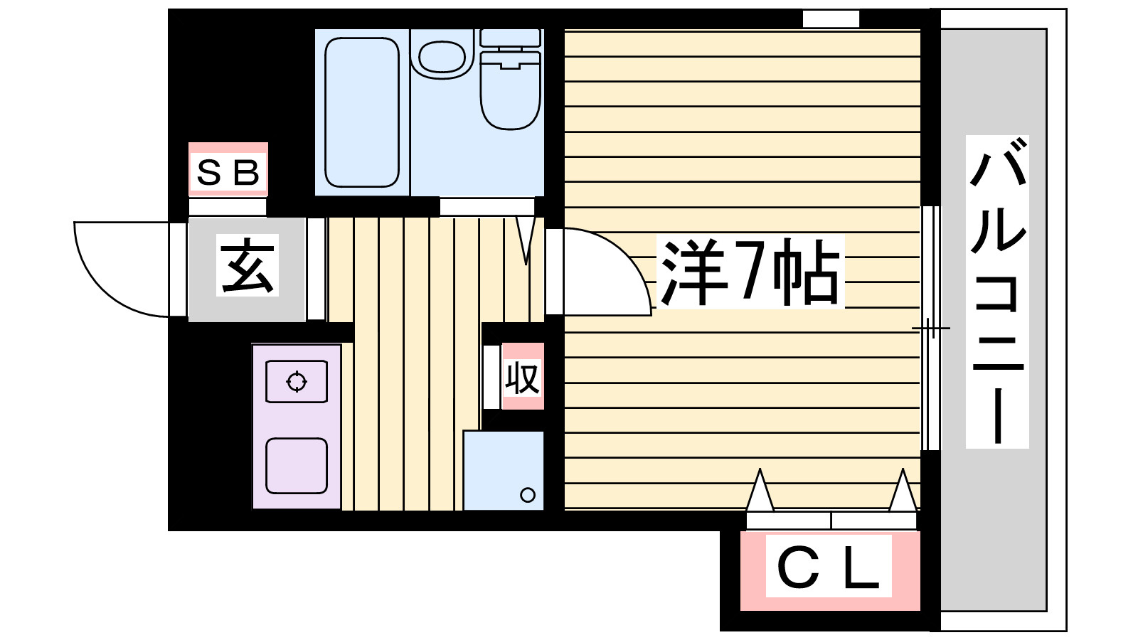 神戸市垂水区福田２丁目の賃貸マンションの間取り