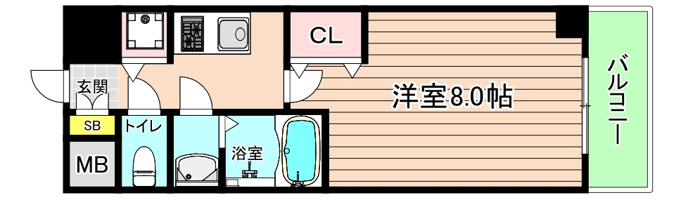 大阪市都島区都島本通５丁目の賃貸マンションの間取り