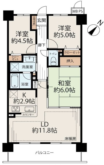 【間取り】 | ライオンズヒルズ垂水小束山