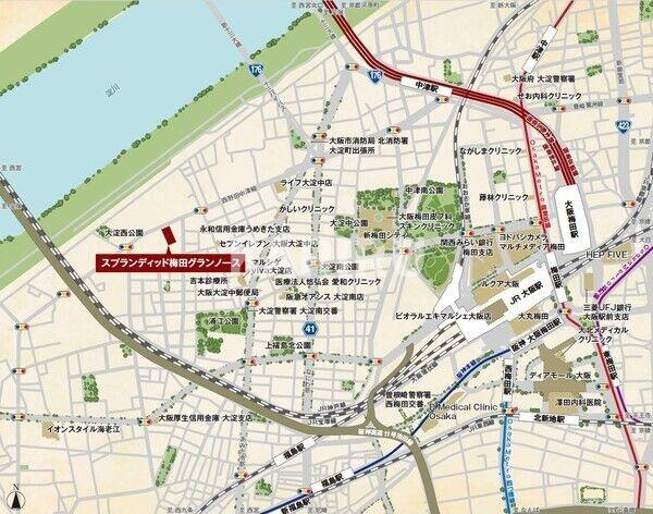 スプランディッド梅田グランノースの地図