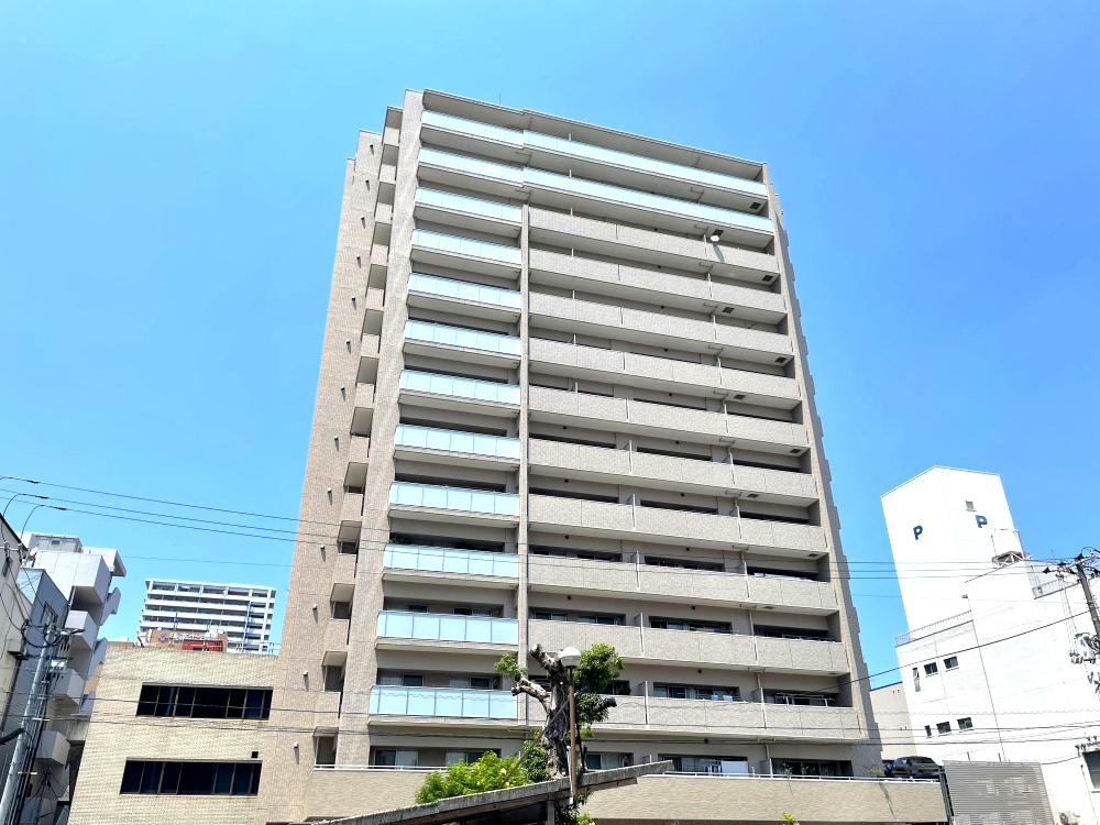 アルファステイツ平和町の外観|平成25年1月建築、JR「岡山」駅まで徒歩12分の立地です。45世帯のマンションです。