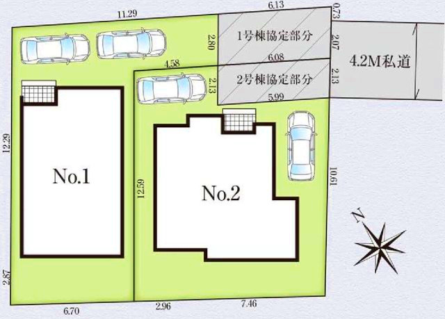 調布市飛田給２丁目 京王線 飛田給駅 新築戸建の区画図