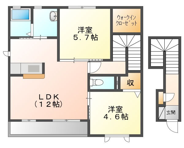 シャーメゾンつばき１番館の間取り