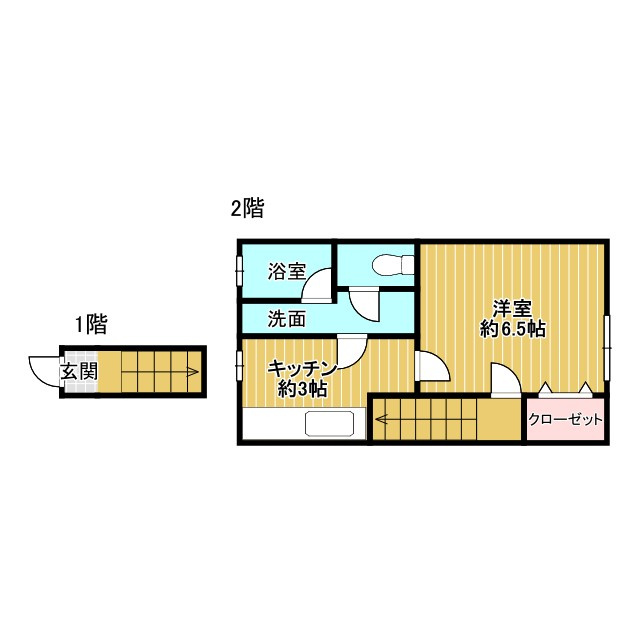 サンマリノ広川の間取り|1Kです♪