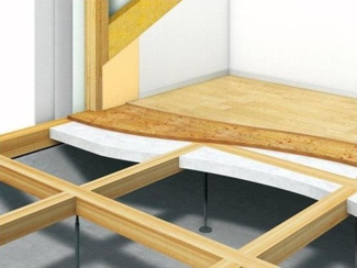 【構造・工法・仕様】 | タマタウン千丁支所横 | 1階と2階の床には、剛床工法を採用。構造用合板を土台や梁に直接留めつけて、床全体を一体化。地震の横揺れにも効果を発揮します。