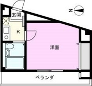 洋室６帖の１Ｋ