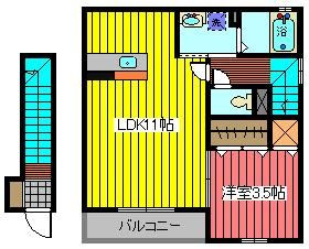 さいたま市南区大谷場２丁目のハイツの間取り