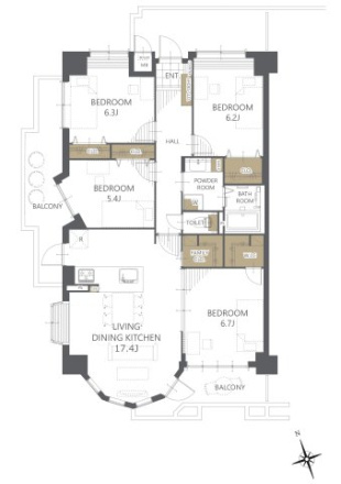 【間取り】 | ドゥ・マテール穴生☆仲介手数料無料☆