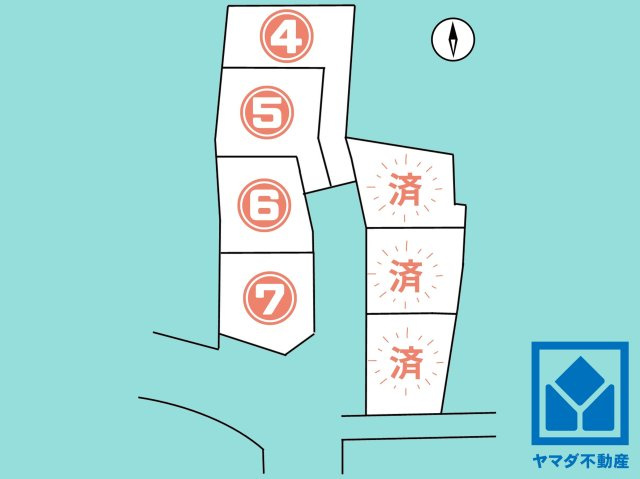 宇治市五ケ庄上村　6号地の区画図