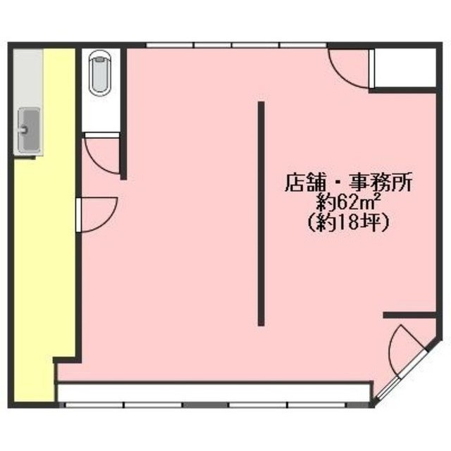 岐阜市岩崎の店舗一部の間取り