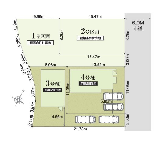 上益城郡益城町広崎第1-4棟（4号棟）の区画図|配置図（4号棟）