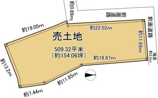 【土地図】 | 大津市和邇高城43,45-1　売土地 | 約154坪の敷地図