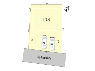 【区画図】 | 四日市市天カ須賀2丁目《1号棟》 | 駐車スペース2台