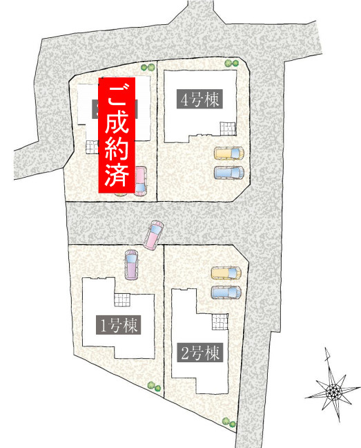 富士宮市黒田　新築戸建　全4棟　4号棟　の区画図