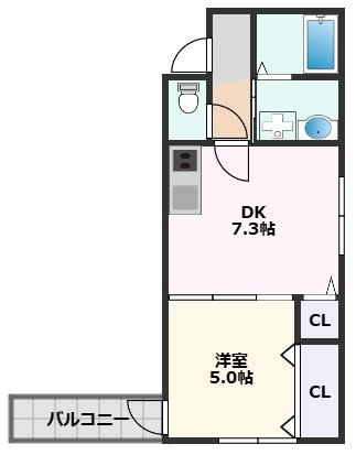 【間取り】 | フジパレス下新庄Ⅰ番館
