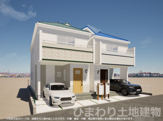 【外観】 | 座間市小松原2丁目  1号棟 3期 | イメージパース（完成時に現況と異なる場合は現況優先となります）