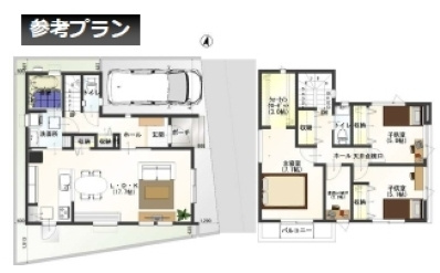 尼崎市三反田町　新築戸建の間取り