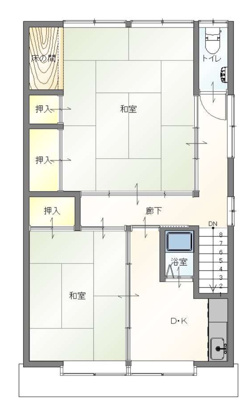  | 瓦町アパート | 2階平面図
