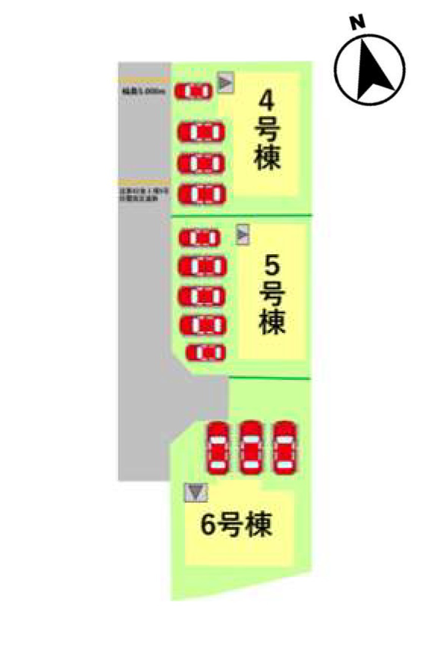 菊池市泗水町吉富第3-3棟（5号棟）　の区画図|配置図（5号棟）