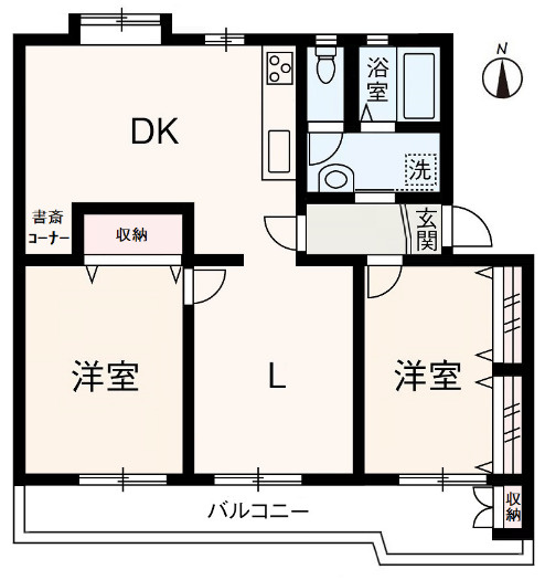 こゆるぎハイツ２号棟の間取り