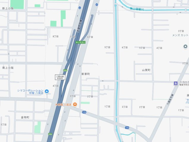 八尾市新家町　第1期　新築一戸建ての地図