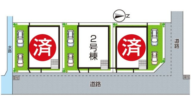 八尾市新家町　第1期　新築一戸建ての区画図|全3区画