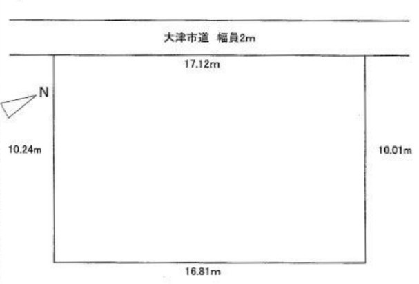 草津市下物町　建築条件無し売土地の土地図